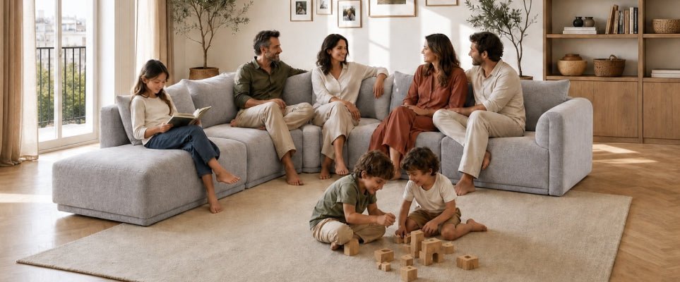 Como escolher o sofá ideal para uma família - Gato Preto
