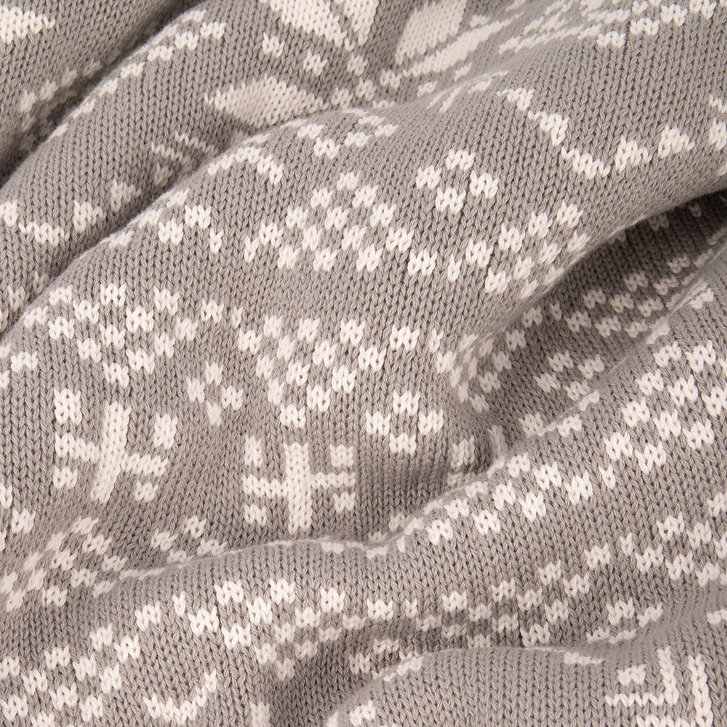 Manta Jacquard de Tricot com Sherpa Cinzaneto ALASKA