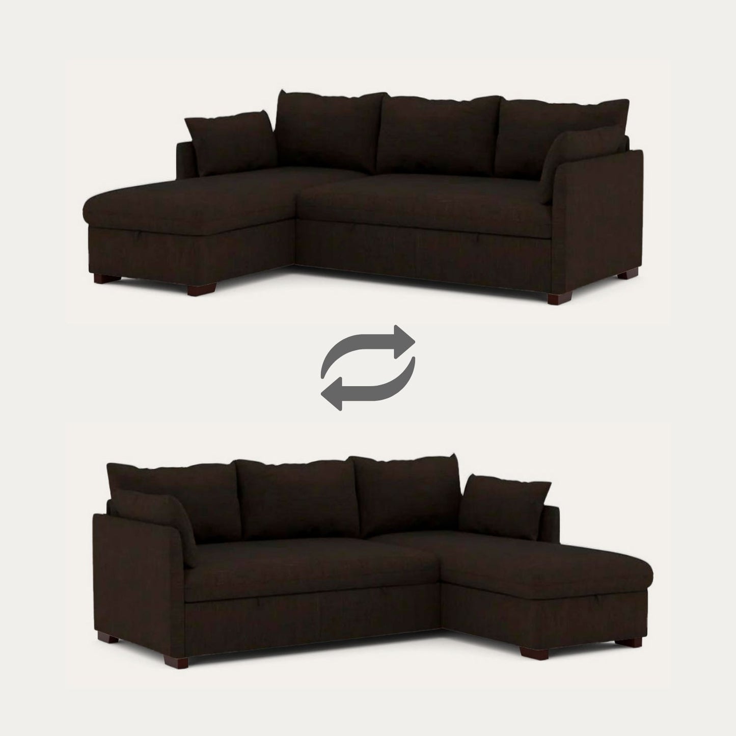 Sofá - cama de 4 lugares com chaise longue e arrumação – OrlandoC801BFSRG1942_C24