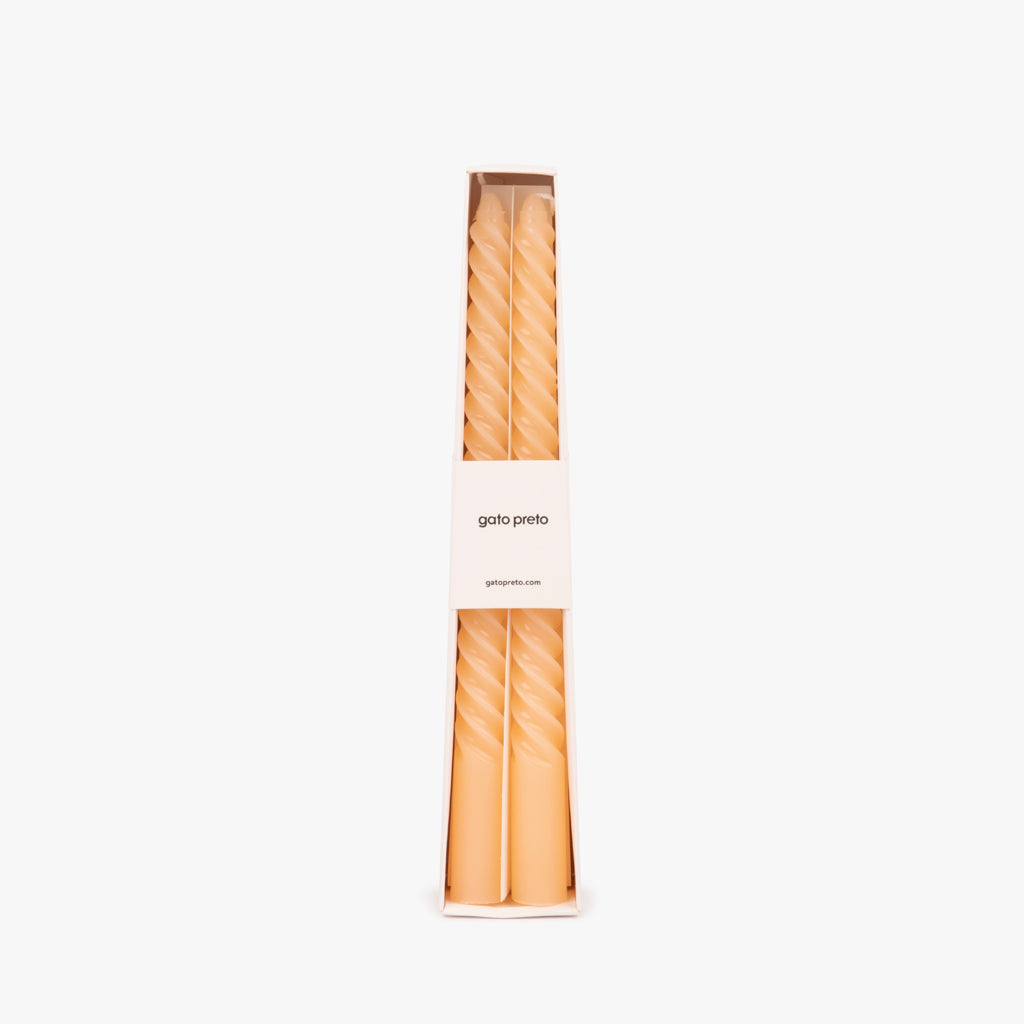 Boîte de 4 bougies spirales orange 2x25cm MARSHMALLOW