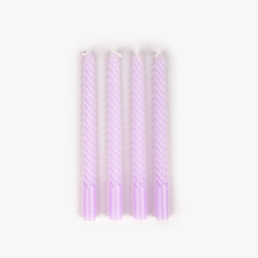 Conjunto de Velas Castiçal Espiral Violeta MARSHMALLOW