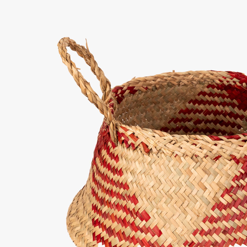 Cesto Seagrass Vermelho Grande BASSAC