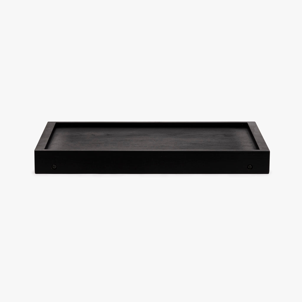 Plateau noir avec pieds en bois 50x30,50x5,50 ALL BLACK