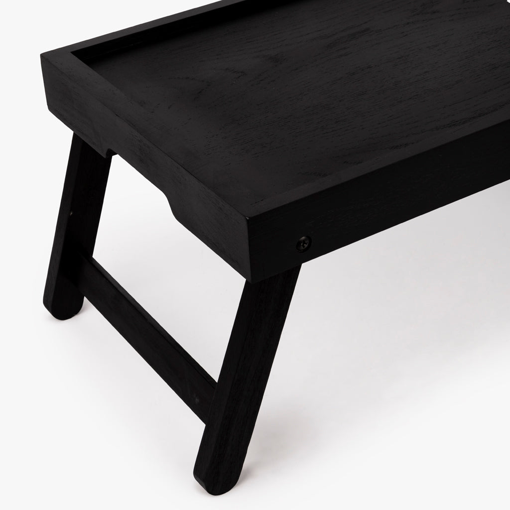 Plateau noir avec pieds en bois 50x30,50x5,50 ALL BLACK