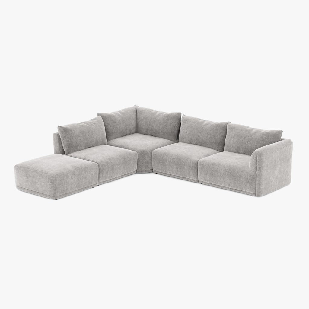 Módulo de sofá pouf cinza COTILLARD