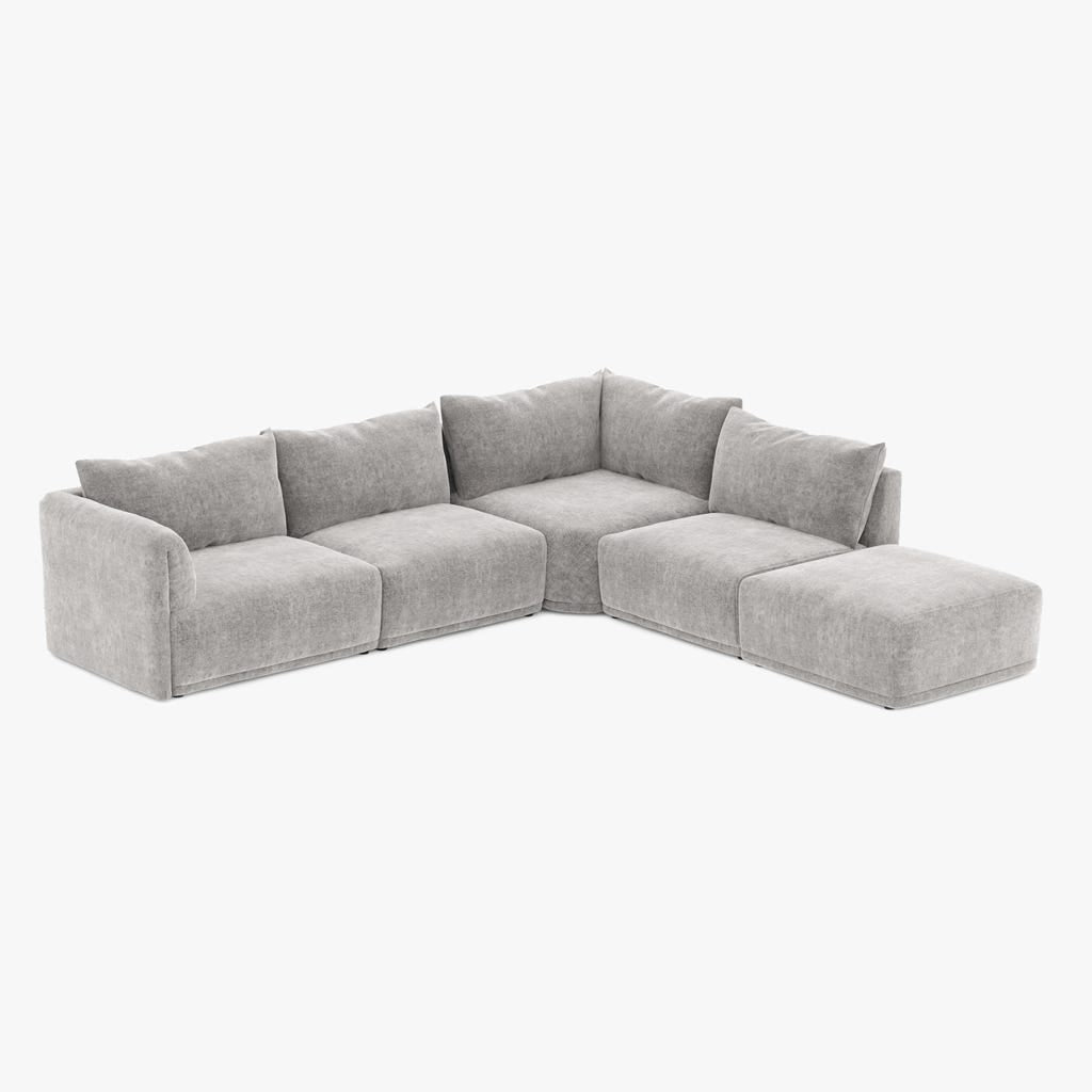 Módulo de sofá pouf cinza COTILLARD