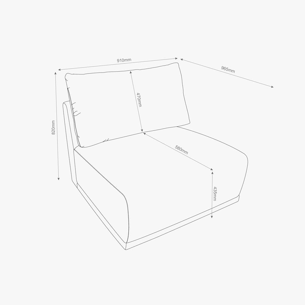 Módulo de sofá sem braço cinza COTILLARD