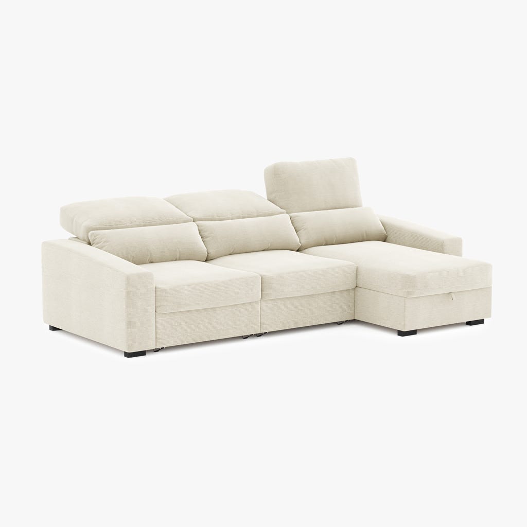 Canapé méridienne beige KEEN