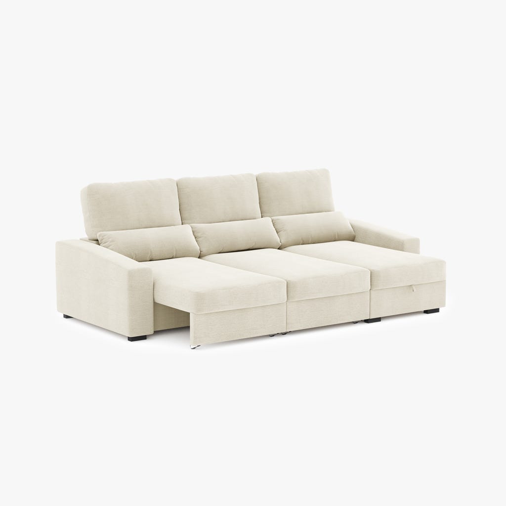 Canapé méridienne beige KEEN