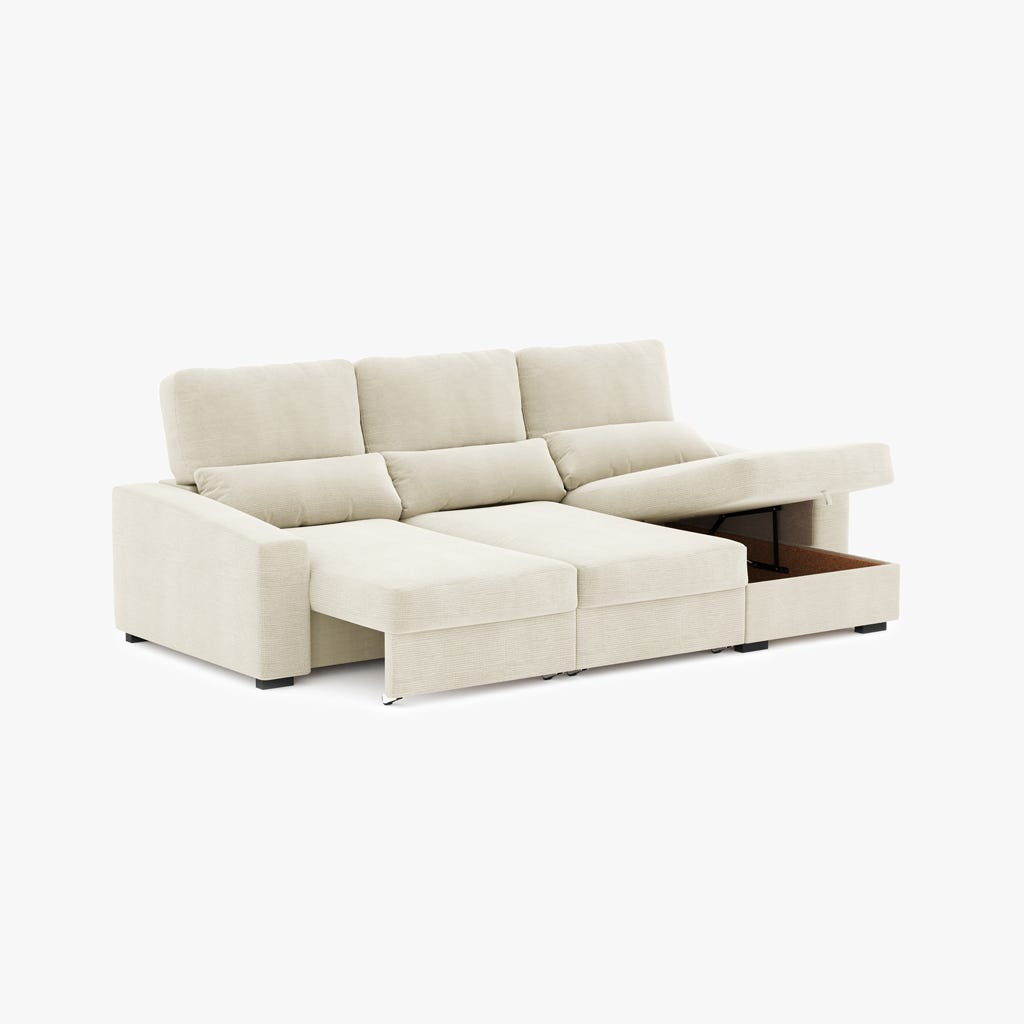 Canapé méridienne beige KEEN