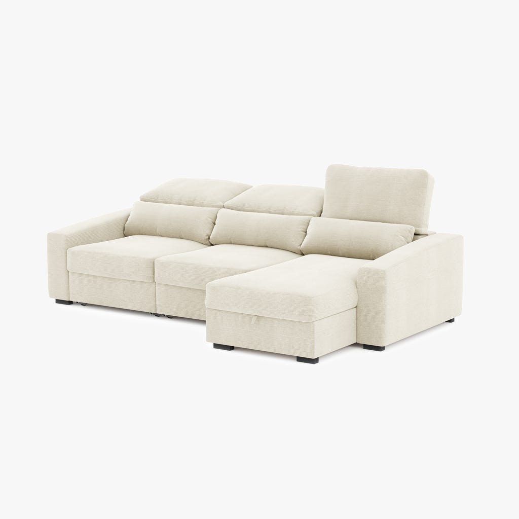 Canapé méridienne beige KEEN