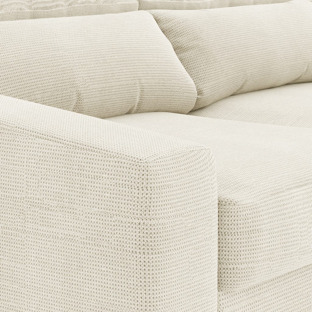 Sofá chaise longue bege KEEN