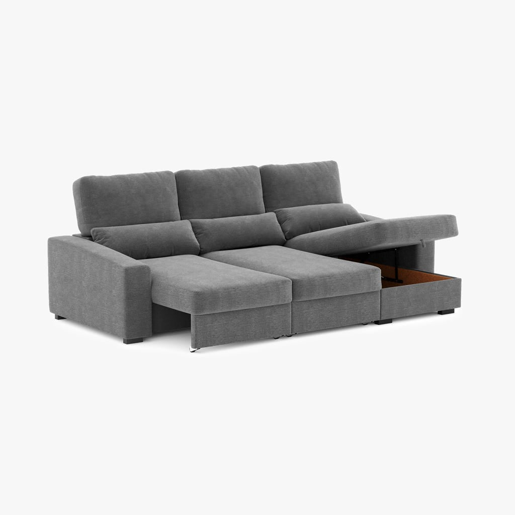 Sofá chaise-longue antracite KEEN
