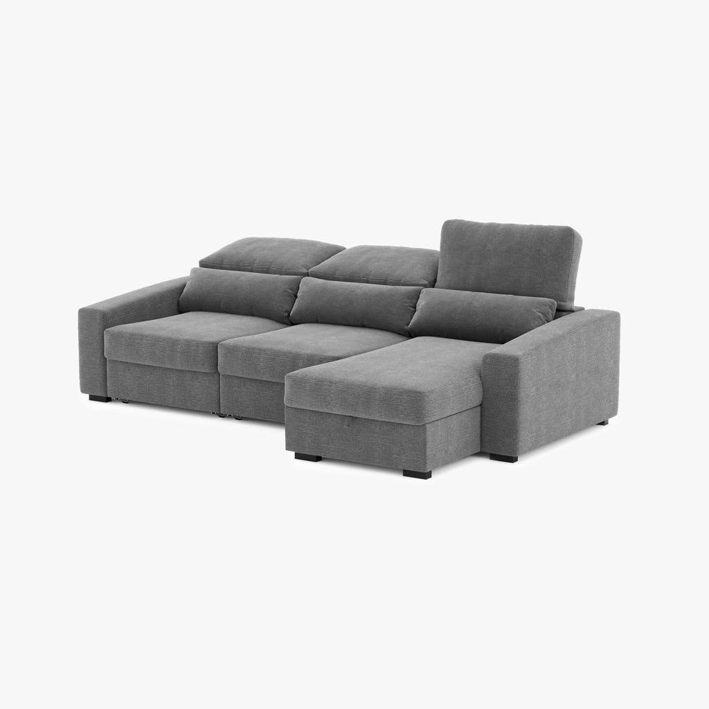 Sofá chaise-longue antracite KEEN