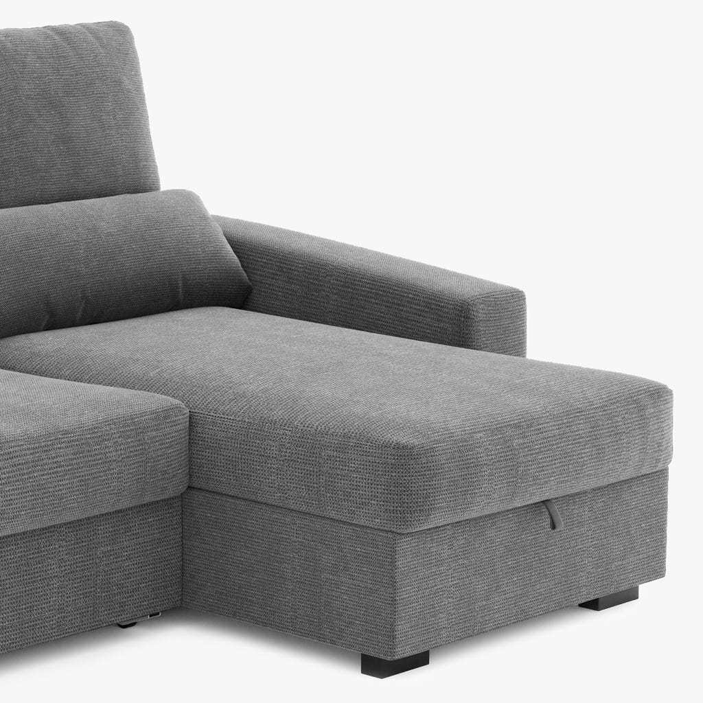 Sofá chaise-longue antracite KEEN
