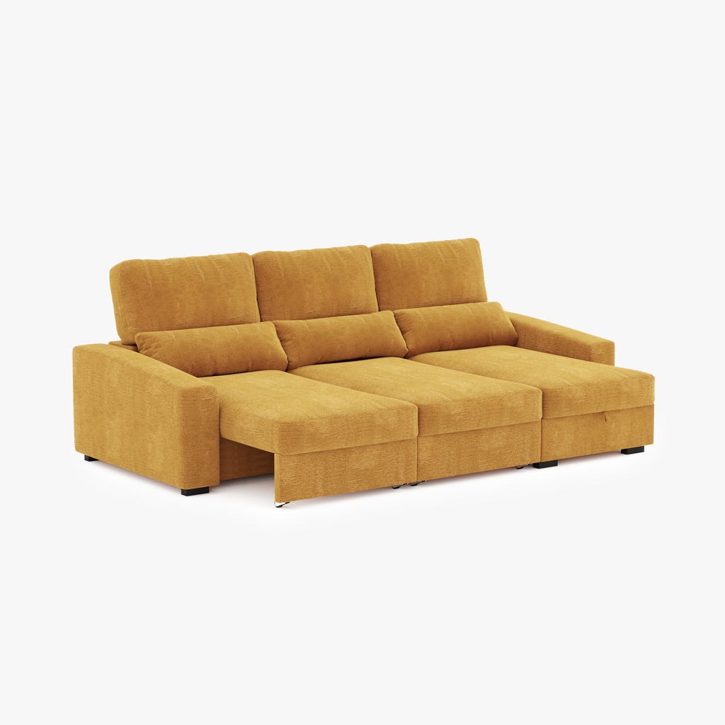 Canapé méridienne jaune KEEN