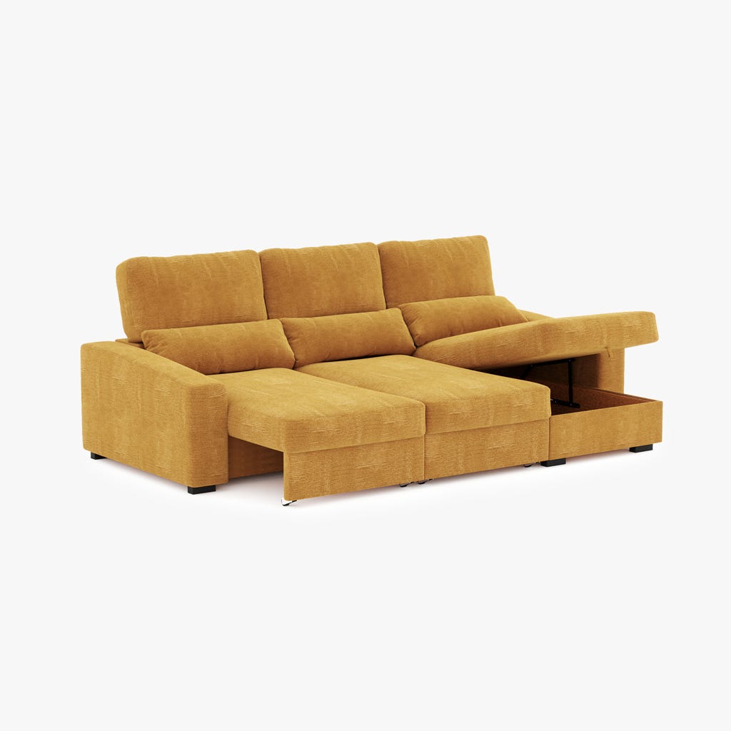 Canapé méridienne jaune KEEN