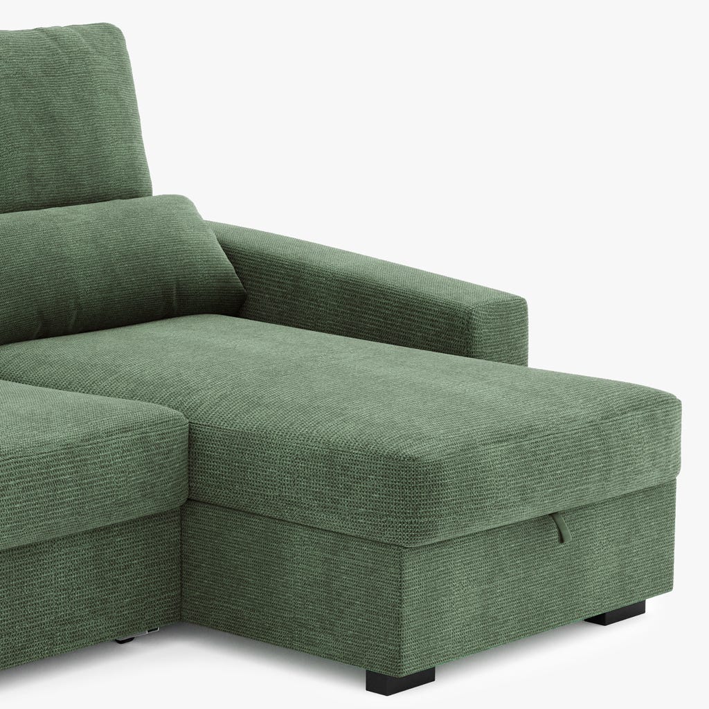 Sofá chaise-longue verde KEEN