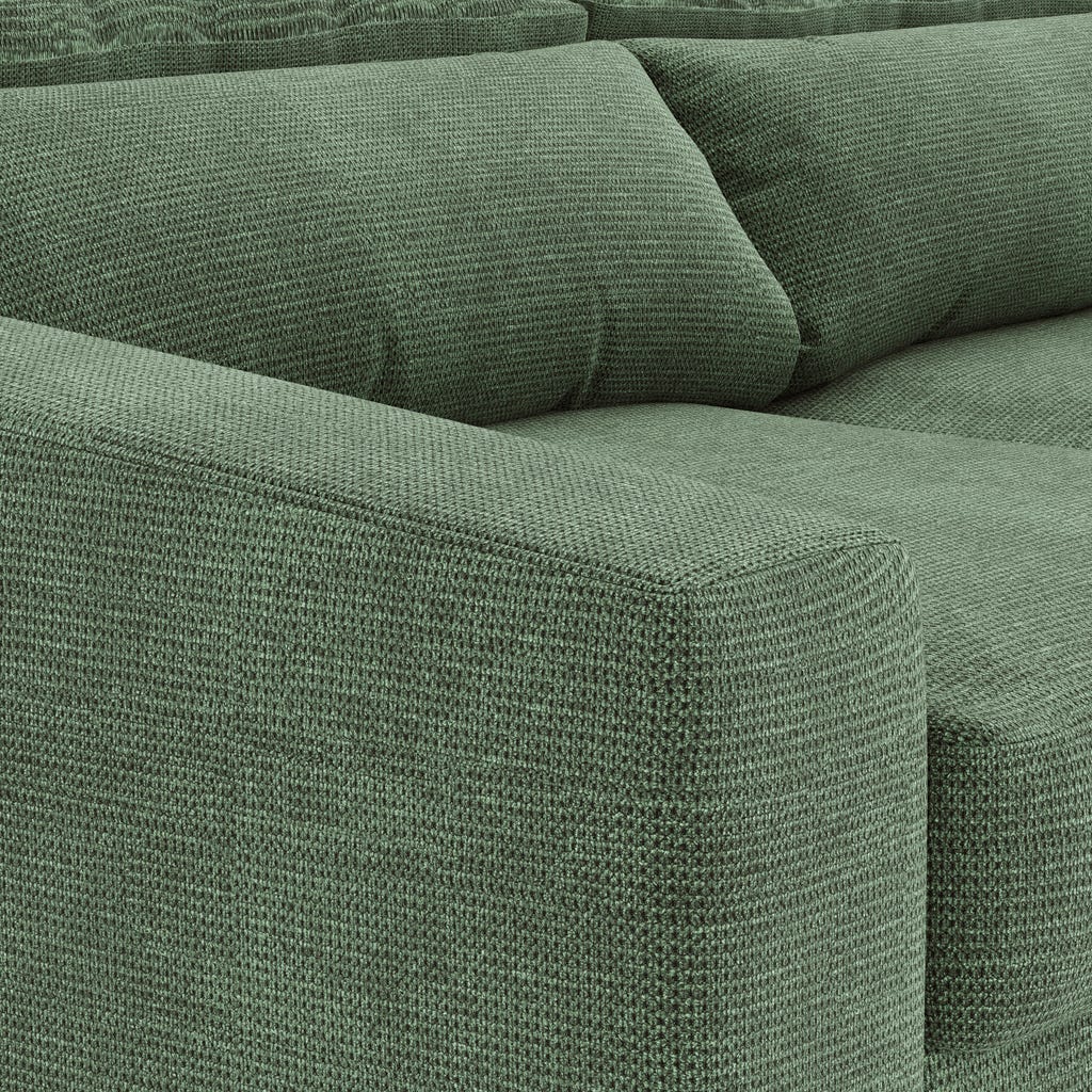 Sofá chaise-longue verde KEEN