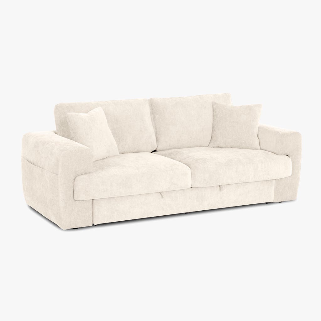 Beige sofa with drawer MOORE