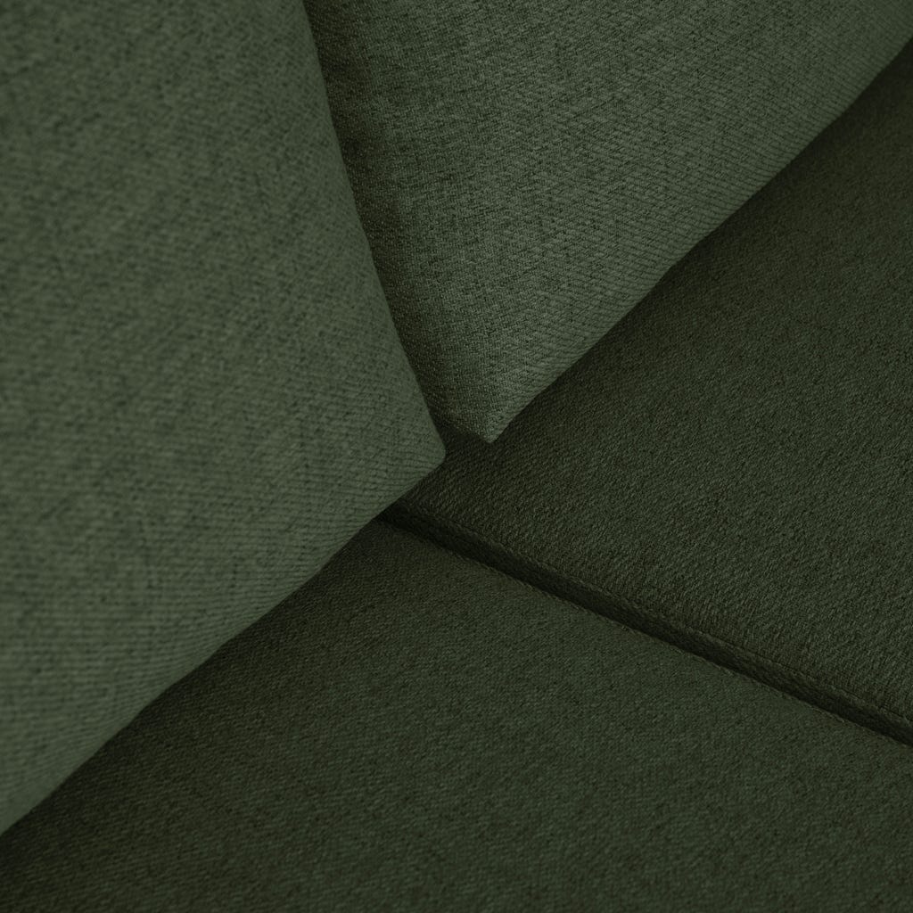 Sofá verde con puf a la izquierda CRAIG
