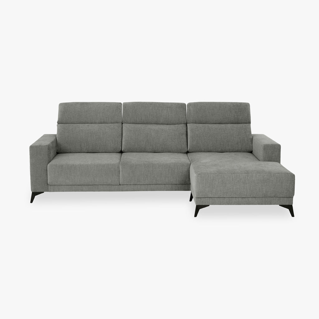 Sofá chaise longue derecha gris BARDEM