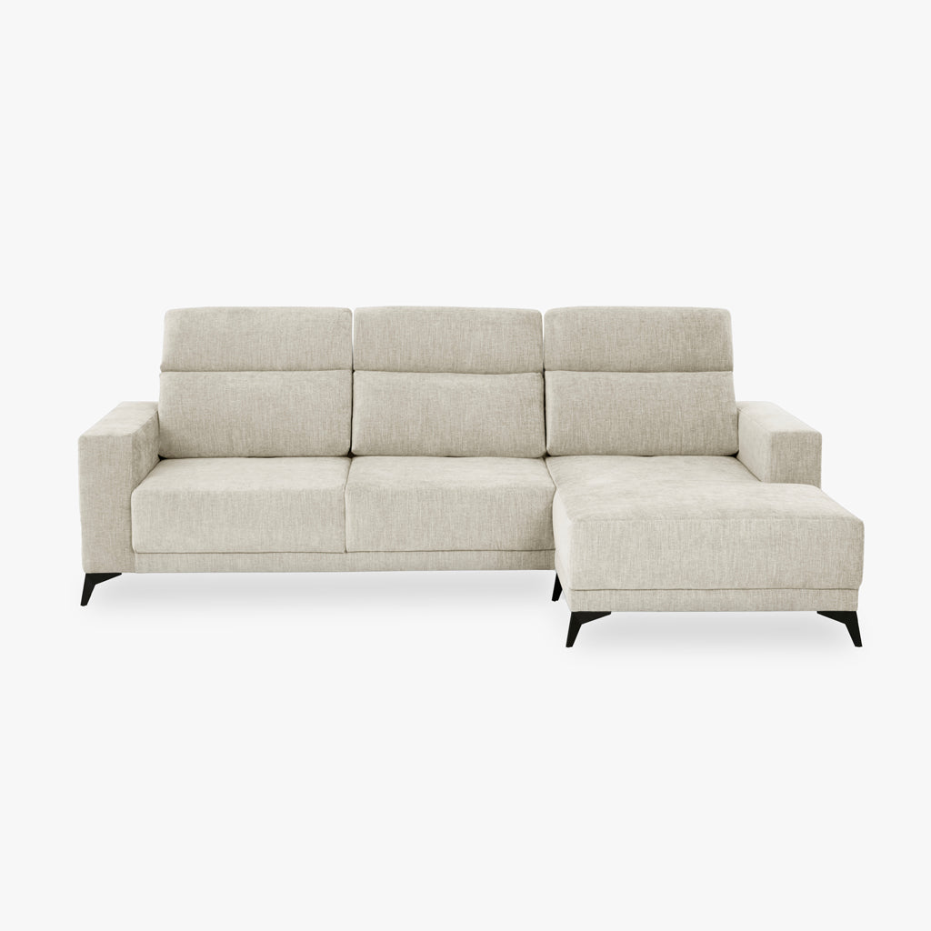 Sofá chaise longue direita bege BARDEM