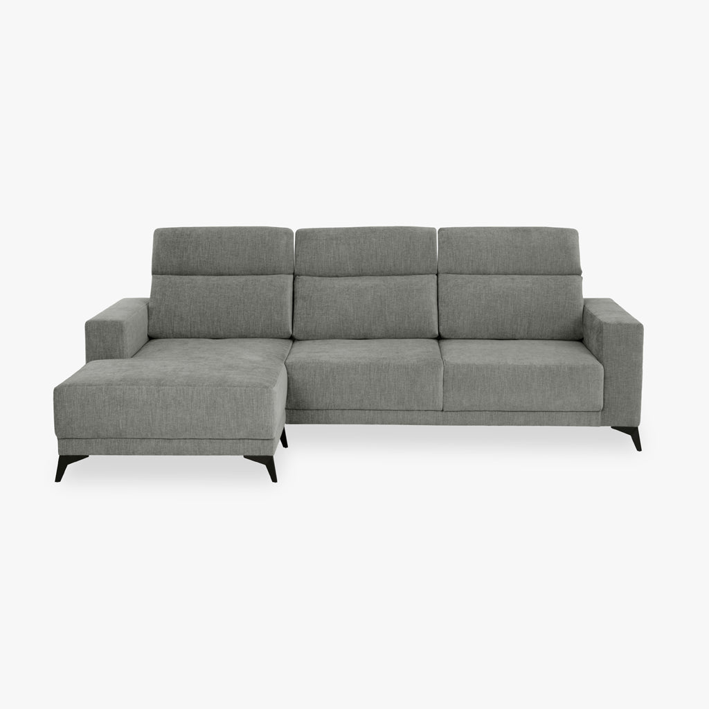 Sofá chaise longue esquerda cinza BARDEM