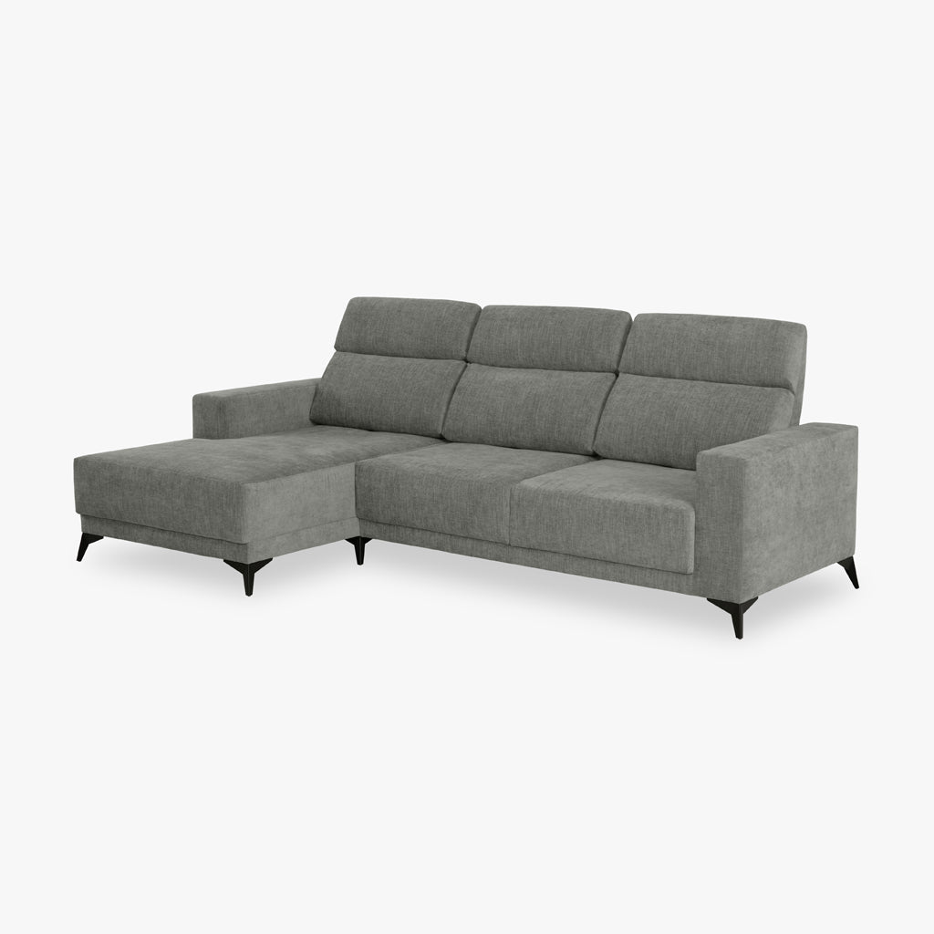 Sofá chaise longue esquerda cinza BARDEM