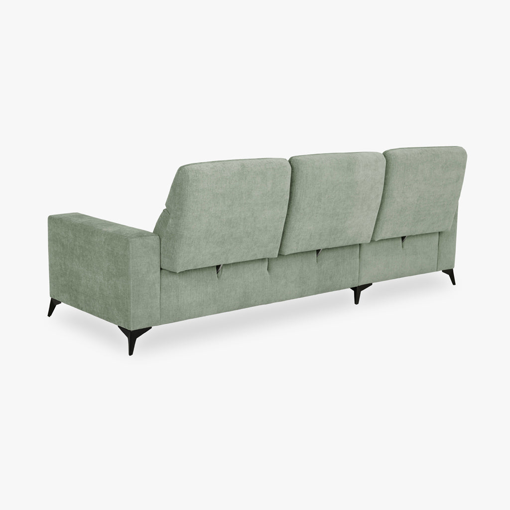 Sofá chaise longue izquierda verde BARDEM