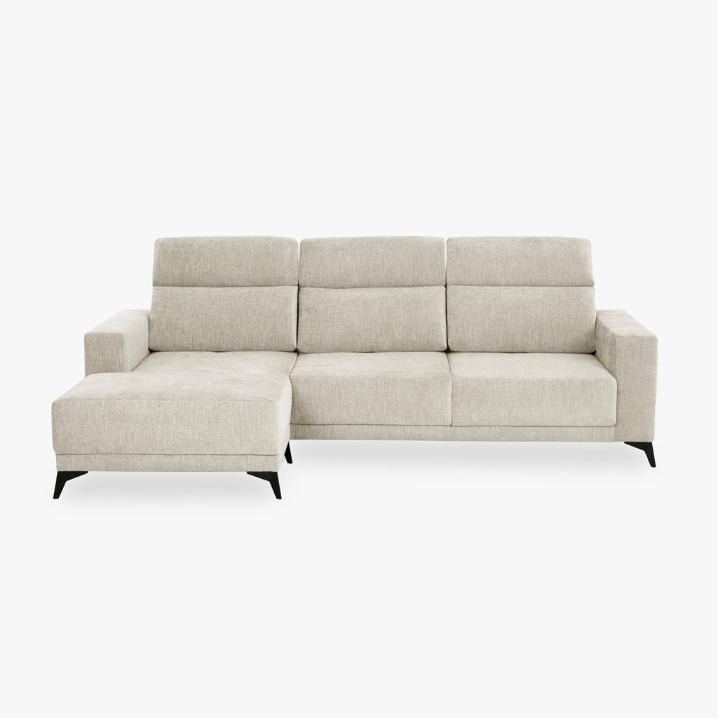 Sofá chaise longue esquerda bege BARDEM