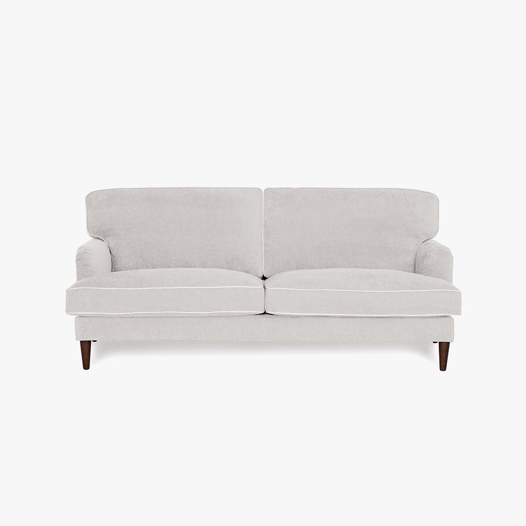 Sofá 3 Lugares Taupe com perfis em Bege SPENCER