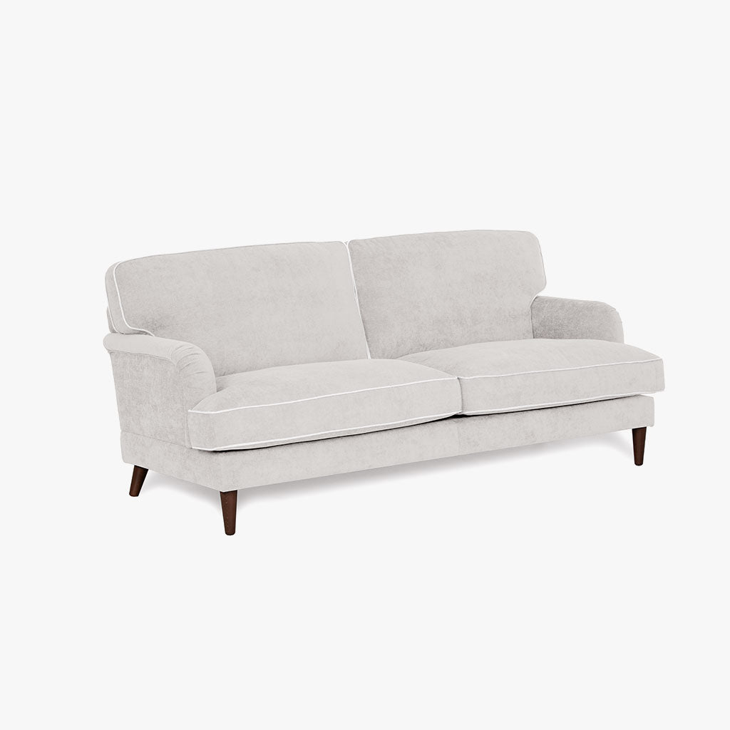 Sofá 3 Lugares Taupe com perfis em Bege SPENCER