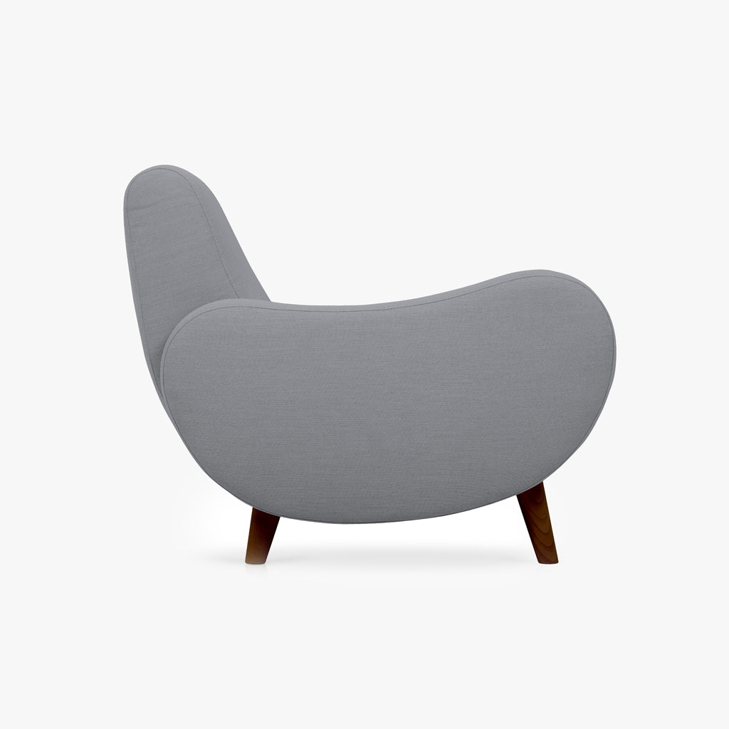 Fauteuil incurvé gris LIU