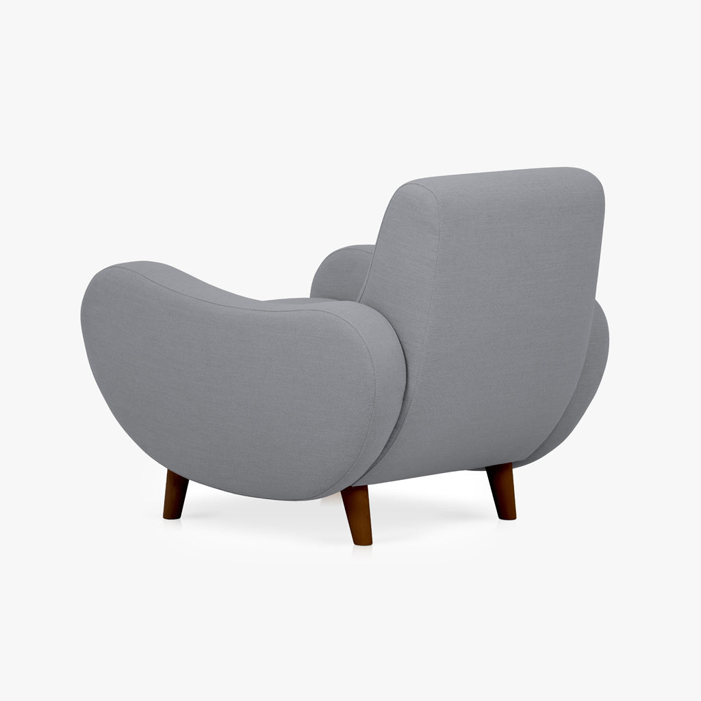 Fauteuil incurvé gris LIU