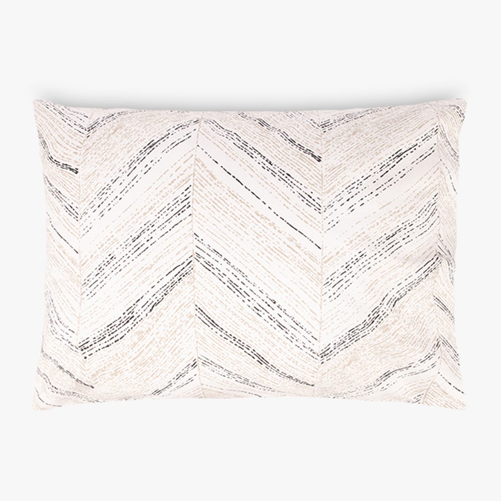 Fronha Almofada Dormir ZigZag Preto e Bege 50x65 CALENDULA