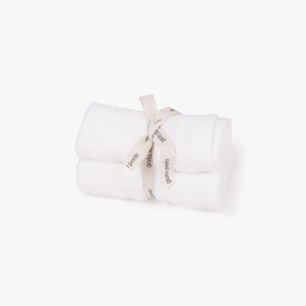Conjunto Toalhetes de Algodão Branco 4EVERYDAY