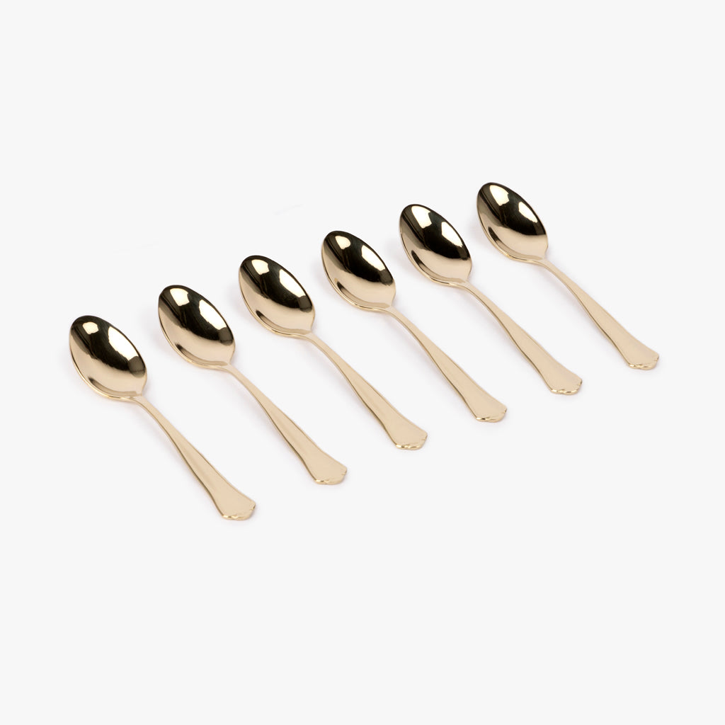 Conjunto 6 Colheres de Café em Aço Inox Dourado MARIE