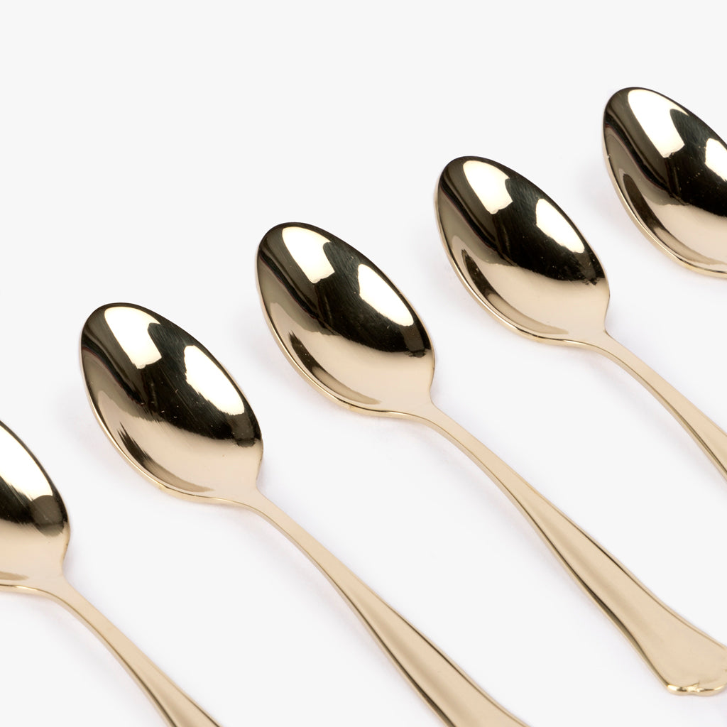 Conjunto 6 Colheres de Café em Aço Inox Dourado MARIE