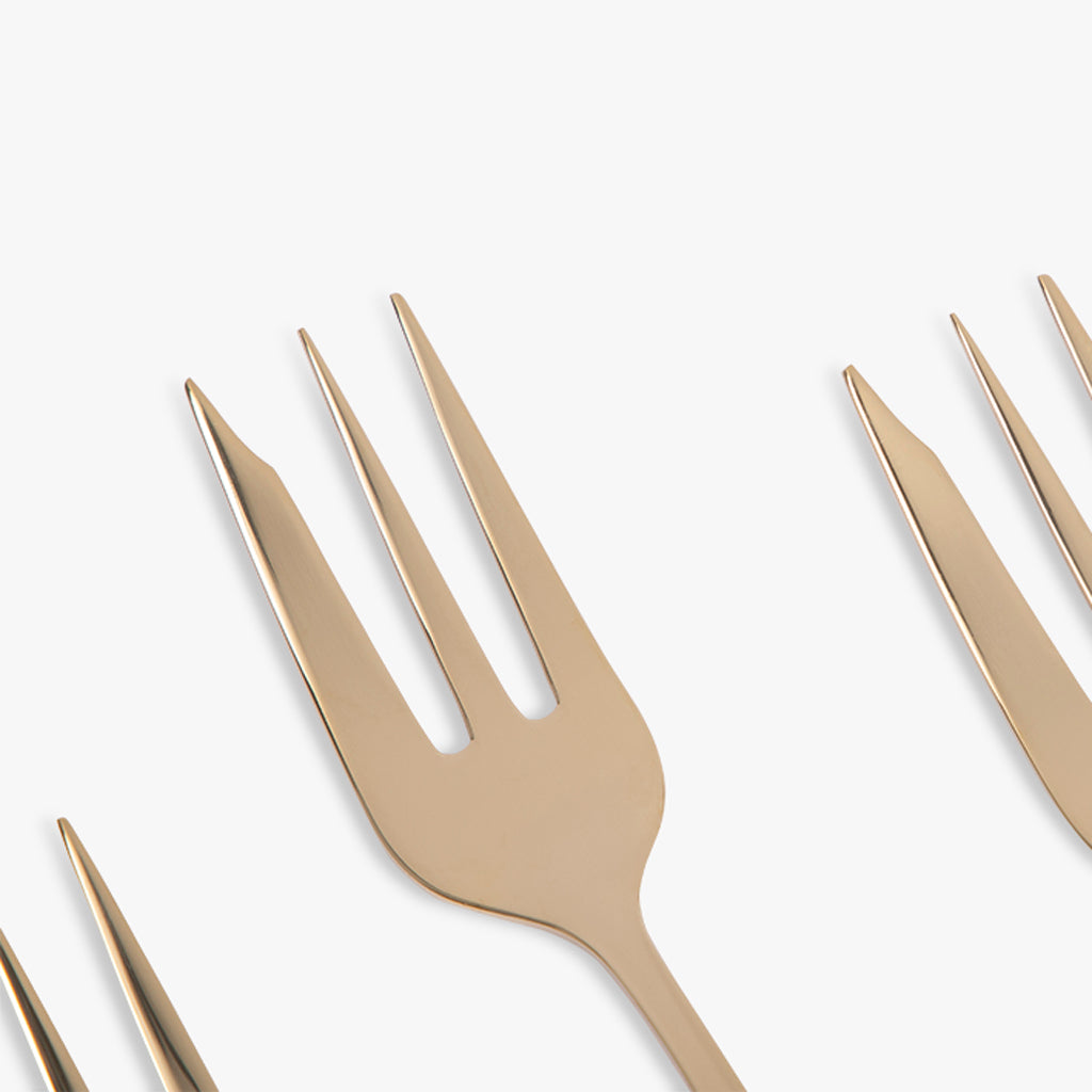 Conjunto 5 Talheres para Servir Bolo Aço Inox Dourado MARIE