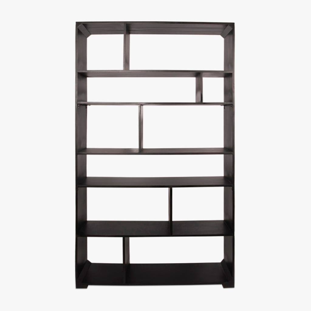 Estante de Madeira Preto com Prateleiras SARAMAGO