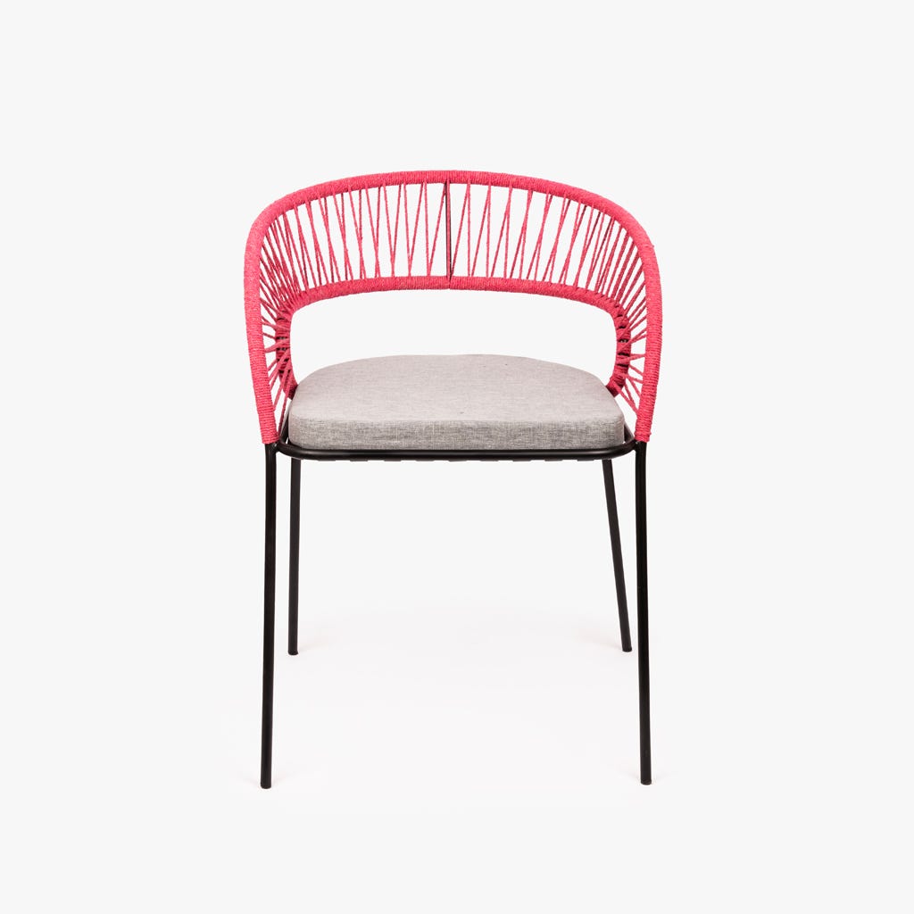 Cadeira braços rosa 56x58x80cm PANTAI