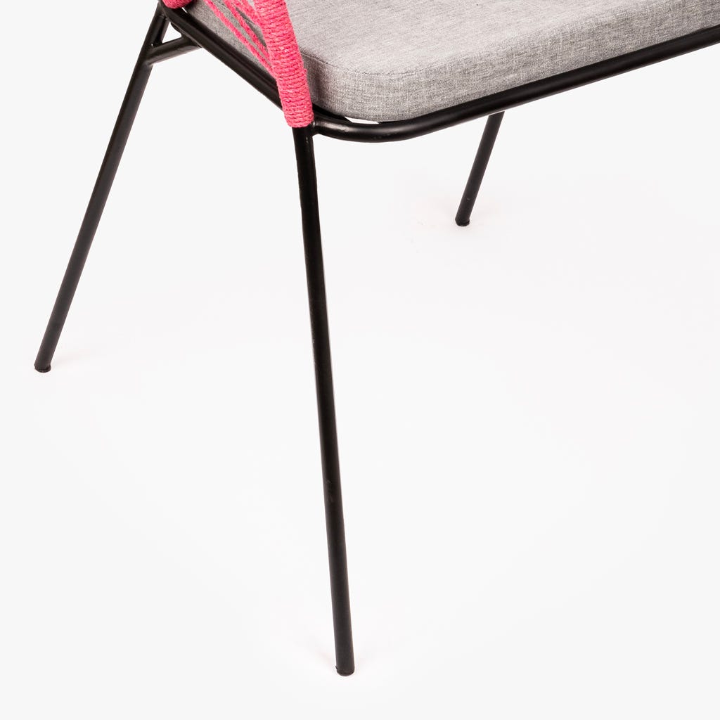 Cadeira braços rosa 56x58x80cm PANTAI