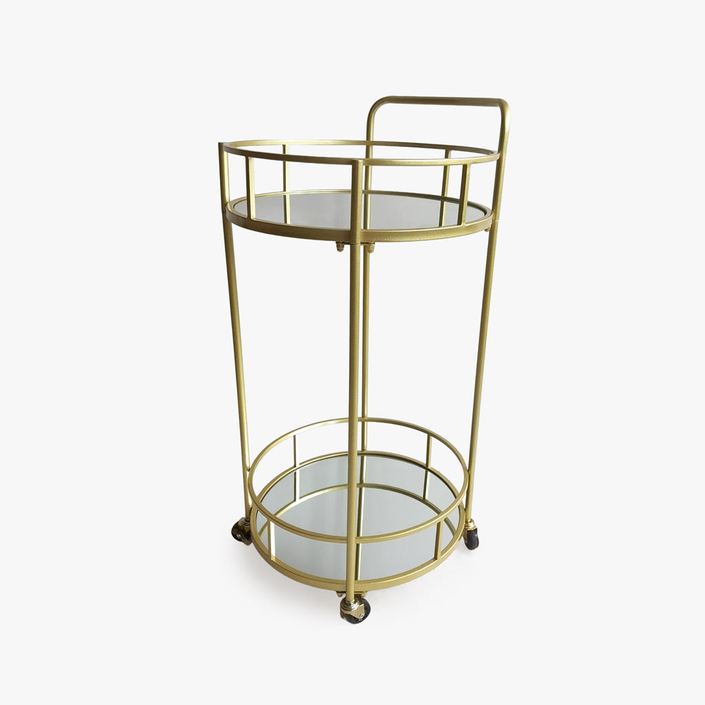 Chariot de support en métal doré pour bar ou salon de thé GIRONA