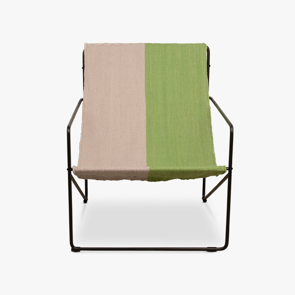 Cadeira em Metal e Tecido Branco e Verde MIRISSA