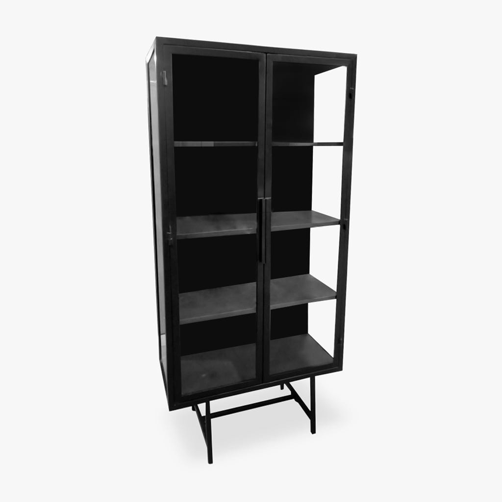 Vitrine Alta de Ferro Preto com Duas Portas CHICAGO