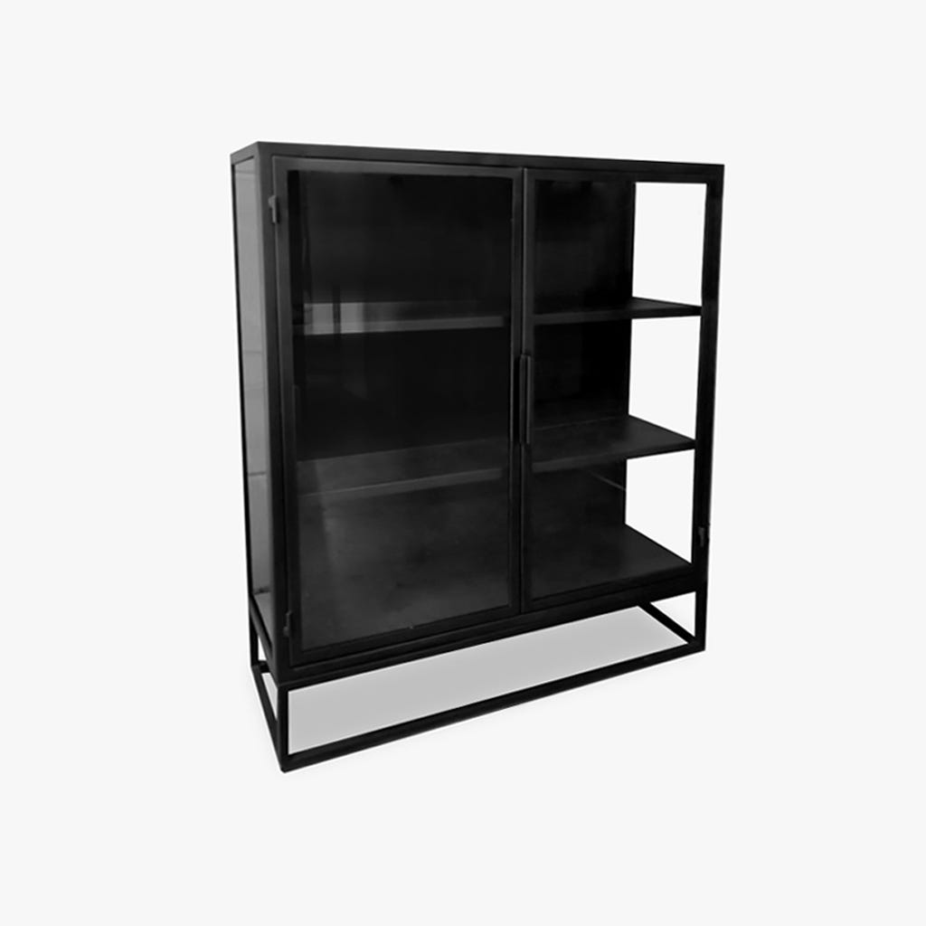 Vitrine Baixa de Ferro Preto com Duas Portas CHICAGO
