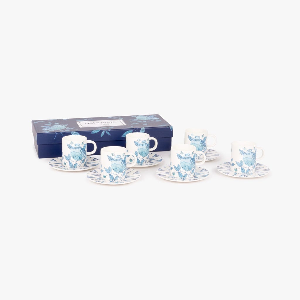 6 tazas de café BLUE BIRD