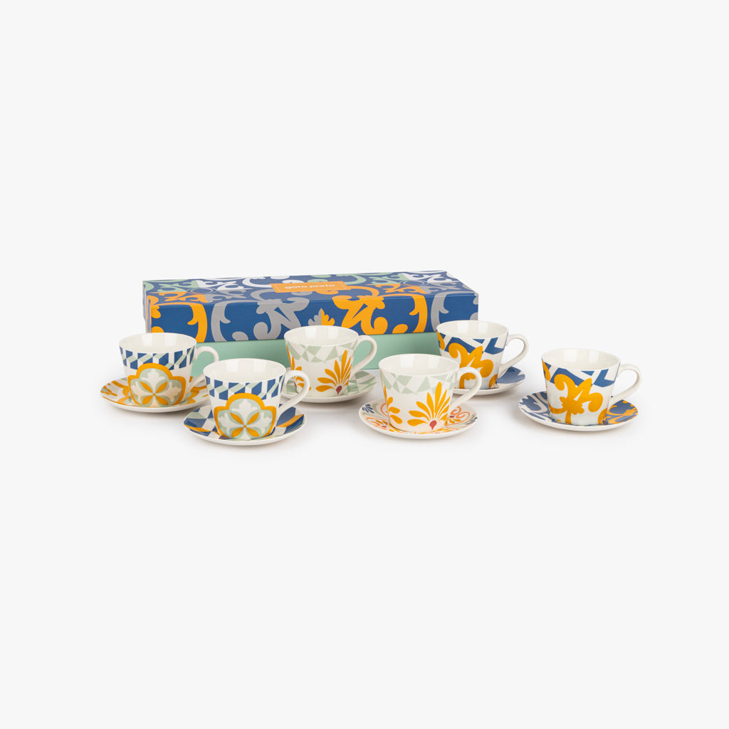 Conjunto de 6 Chávenas de Chá AZULEJO