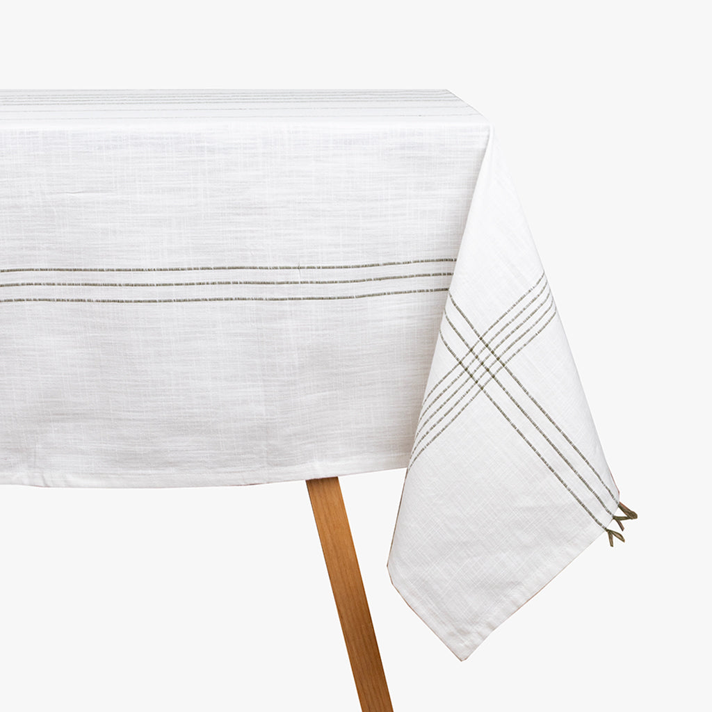 Toalha de Algodão com Franjas 
Bege e Verde 160x250 SOFT NATURE